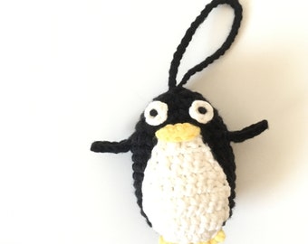 Handmade Penguin / Puffy Penguin / Crochet Penguin Keychain / Penguin Plush / Stuffed Penguin / Amigurumi Penguin / Restless Hand Toys