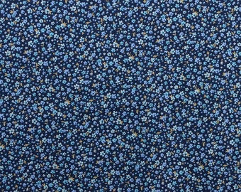 Rayon Dress Fabric, Tiny Print Fabric, Navy Floral Fabric, Rayon Fabric by the Yard, Fabric Yardage, Rayon Floral - 1 Yard - DF2085