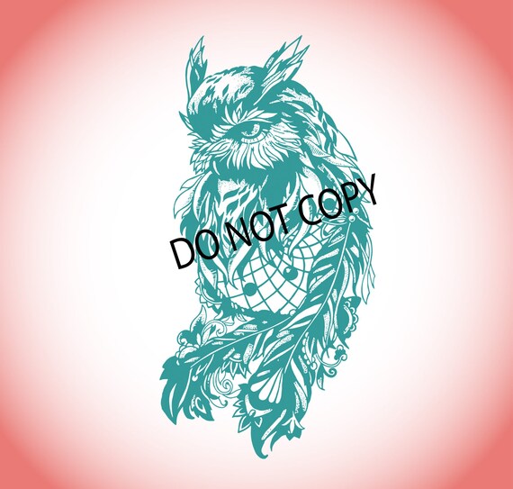 Download Items similar to SVG DXF owl feather dreamcatcher ...