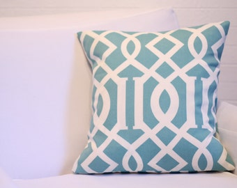 CYBER MONDAY SALE: 17x17" Teal Imperial Lattice Pillow Cover