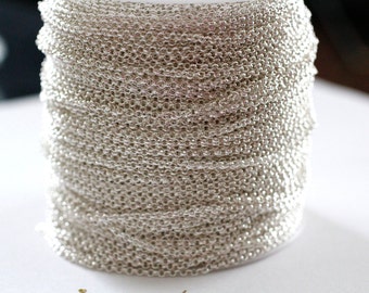 32ft 2mm Silver Rolo Chain links-unsoldered