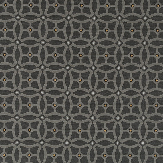Dark Grey Geometric Upholstery Fabric Heavyweight Grey