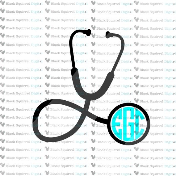 Download Stethoscope Monogram Frame SVG Cut File Cuttable Cricut