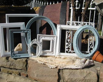 Distressed PICTURE FRAMES - Ornate - Nursery - Shabby Chic Picture Frame Set