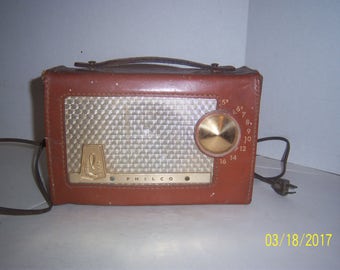 Philco Radio Model D-655-121 Tube Works Station Electric and Battery Operated