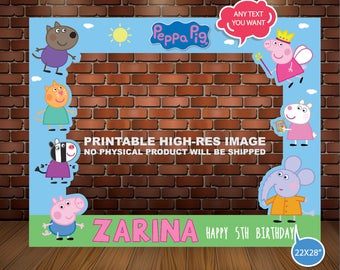 PEPPA PIG PHOTOBOOTH Frame, Photo Booht, Peppa Pig Photo Props, Party decor