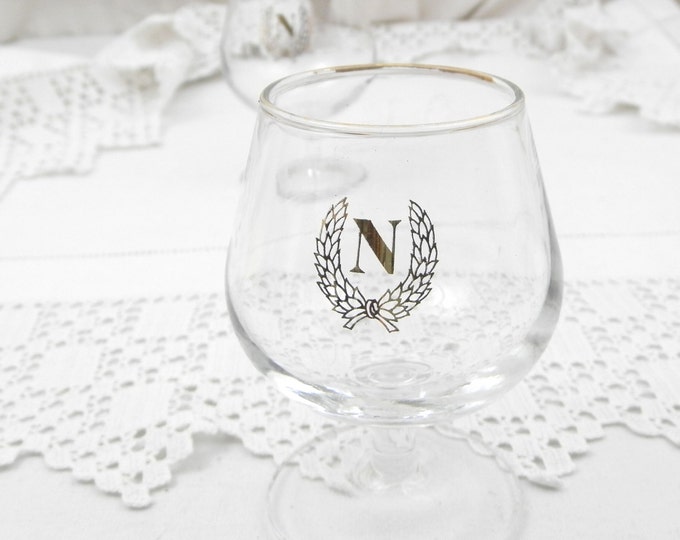 2 Vintage French Cognac Brandy Monogramed Glasses "Napoleon", A Pair of Glasses, Bistro, Man Cave, Digestive, French Country Decor, European