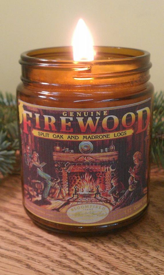 Firewood Authentic Wood Burning Wood Wick Fireplace Candle 9