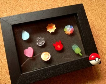 Pokemon badges display frame, pokemon badges kanto