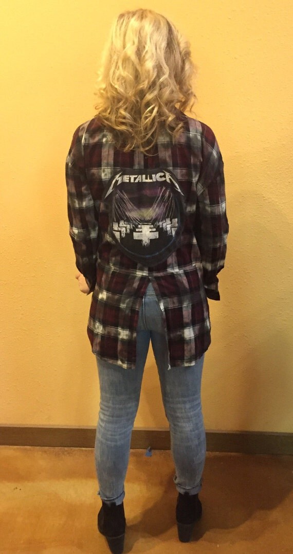 metallica button up shirt