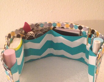 Chevron/Polka Dots Purse Organizer Insert ( 23" long )