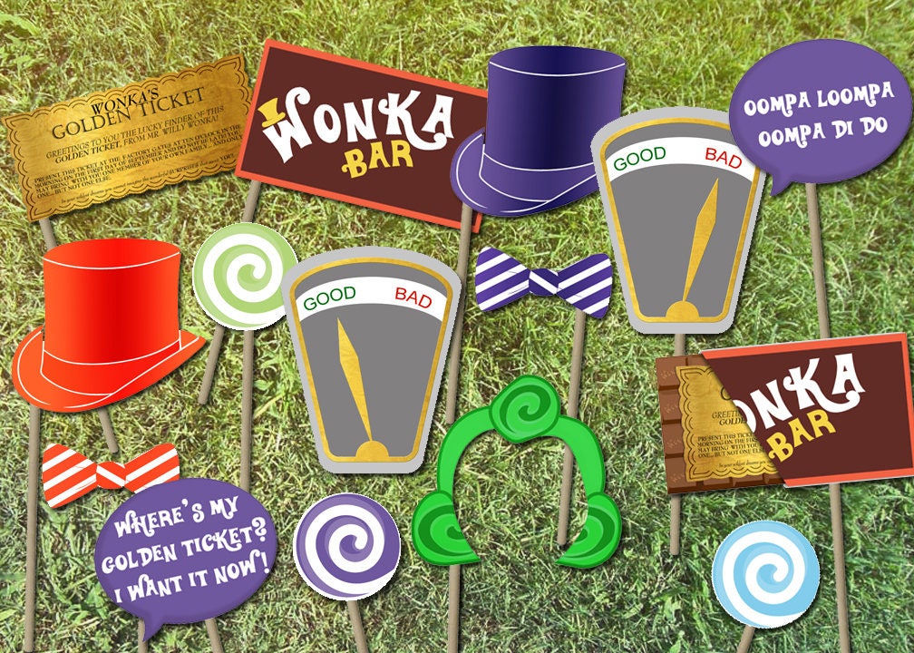 Willy Wonka Party Photo Booth Props INSTANT DOWNLOAD