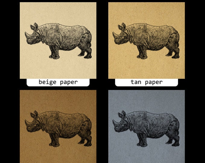 Rhino Graphic Printable Image Download Rhinoceros Illustration Digital Vintage Clip Art Jpg Png Eps HQ 300dpi No.2640