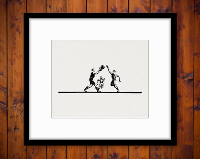 Digital Printable Vintage Basketball Players Download Basketball Image Graphic Antique Clip Art Jpg Png Eps HQ 300dpi No.4300