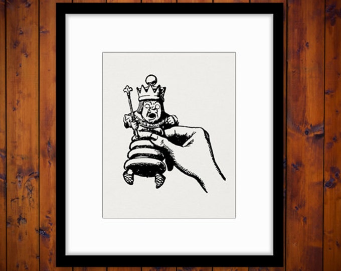 Alice in Wonderland Alice Holding King Digital Image Download Graphic Printable Artwork Vintage Clip Art Jpg Png Eps HQ 300dpi No.1838