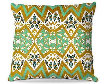 Golden Nature Mandala Decorative Throw Pillow – 6 Sizes Available