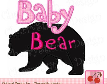 Baby bear, bear applqiue,Baby embroidery design -4x4 5x5 6x6 inch-Machine Embroidery Applique Design
