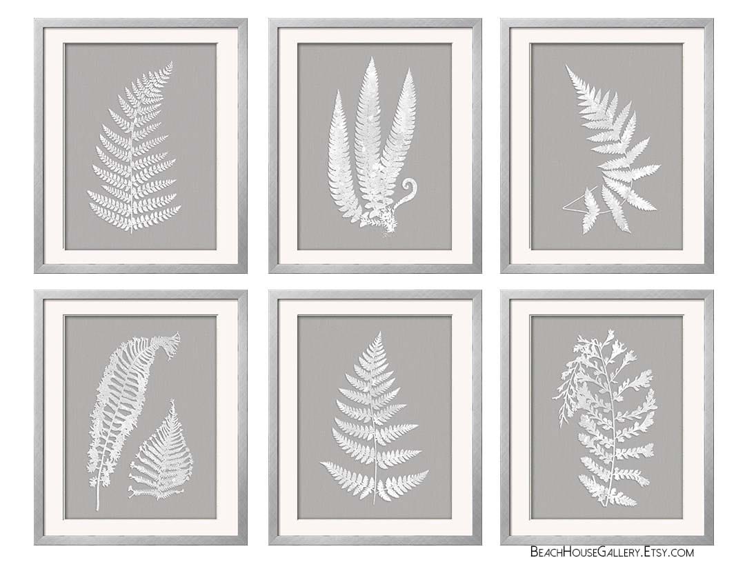 Grey And White Wall Art gray white wall art fern botanical prints grey wall art Grey And White Wall Art gray white wall art fern botanical prints grey wall art