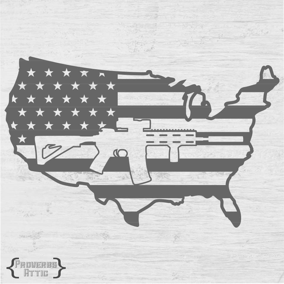 Download US MAP Flag AR-15 decal t-shirt vinyl car truck window decal