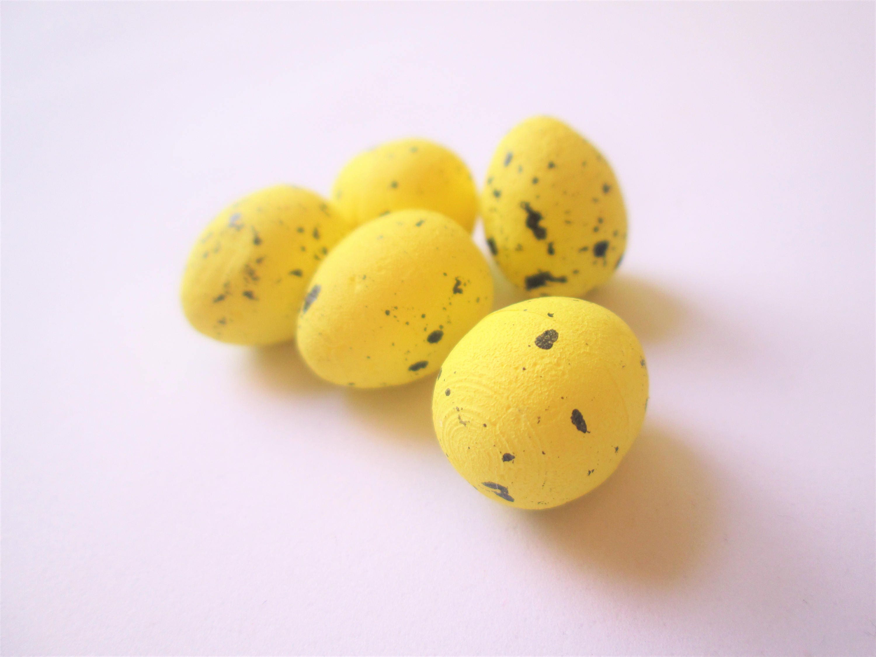 Yellow Mini Speckled Foam Eggs for Easter and Spring Decor 5