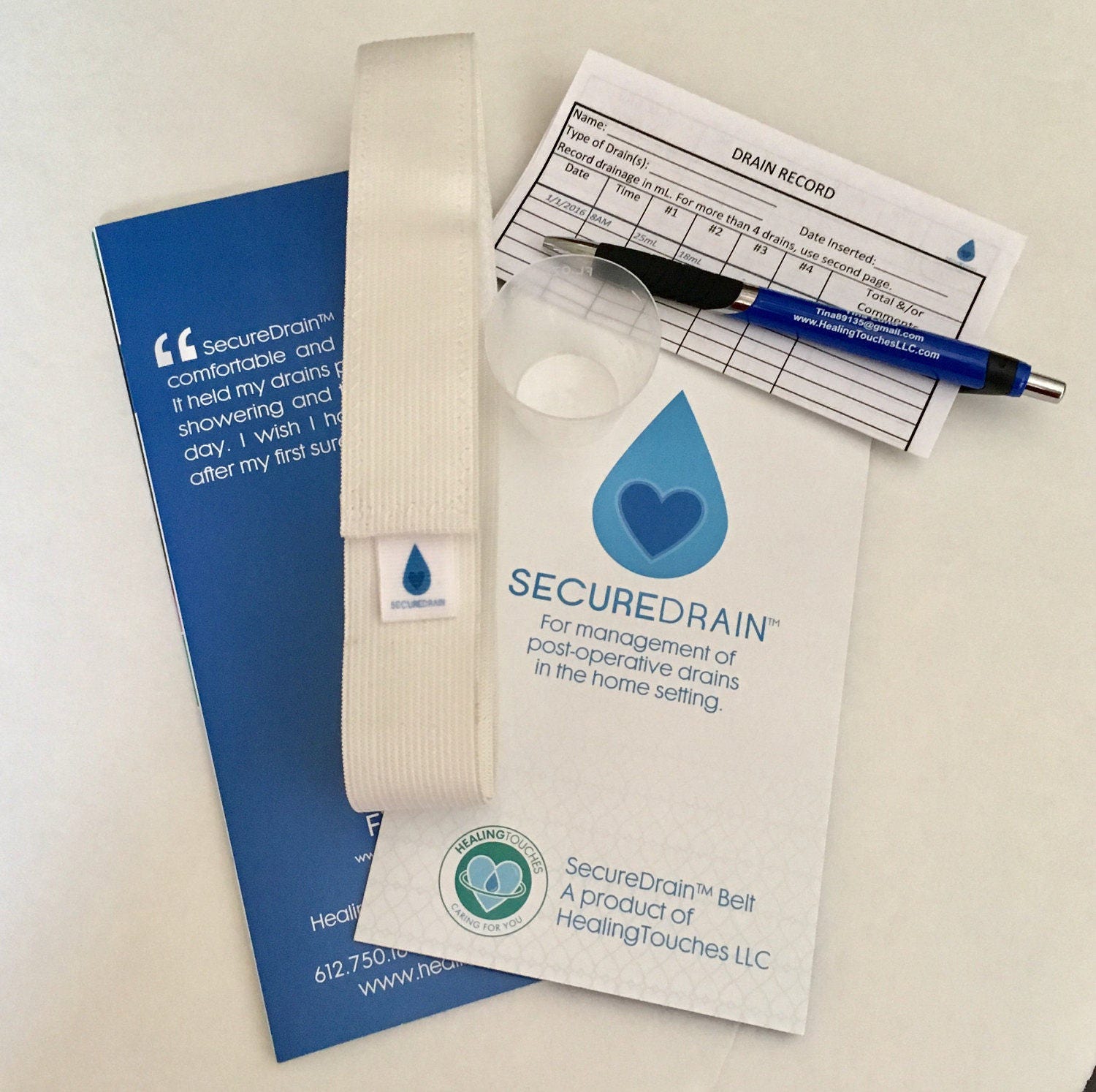 JP Drain Care SecureDrain Belt KIT Post Mastectomy