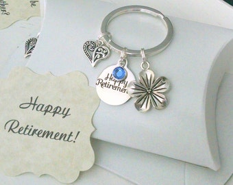 Retirement Gift for Woman, Happy Retirement, Retirement Gift for Teacher, Retirement Gift for Boss, TINY Keychain, Charm is Size of a Nickle