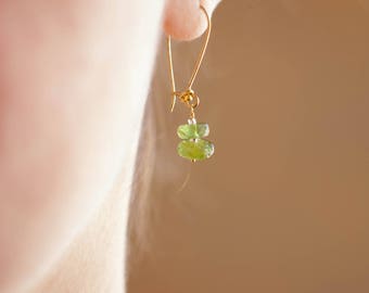 Earrings for every day, Romantic earrings, green earrings, light earrings, dangle, chalcedony earrings, party earrings, summer earrings