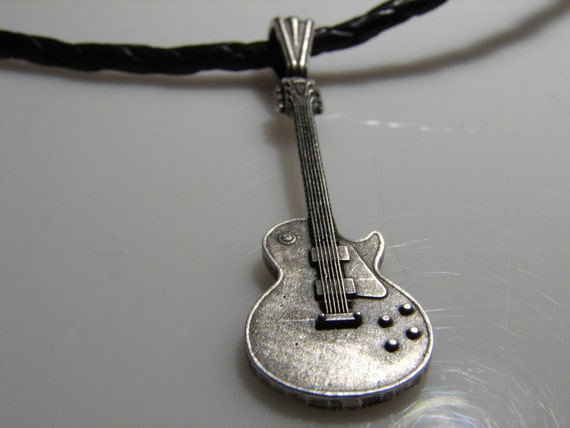 Inspired by Gibson Les Paul solid sterling silver pendant in EXTREME detail. Electric guitar pendant.
