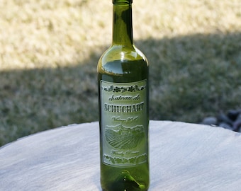 Engraved Wine Bottles - Color Green - Personalized Wine Bottle Gifts for Wedding - Bottle01-gree