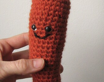 Madame carrot 100% pure wool, knitted, sustainable, eco-friendly, natural, crochet, wool stuffed, plush carrot, vegetable wool