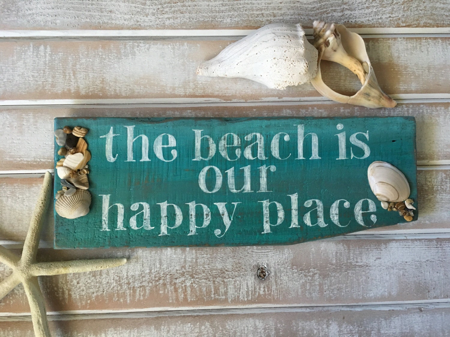 Beach signs beach decor happy place the beach is our happy