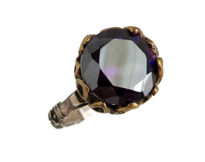 Vintage Purple Topaz Two Tone Sterling Silver Ring