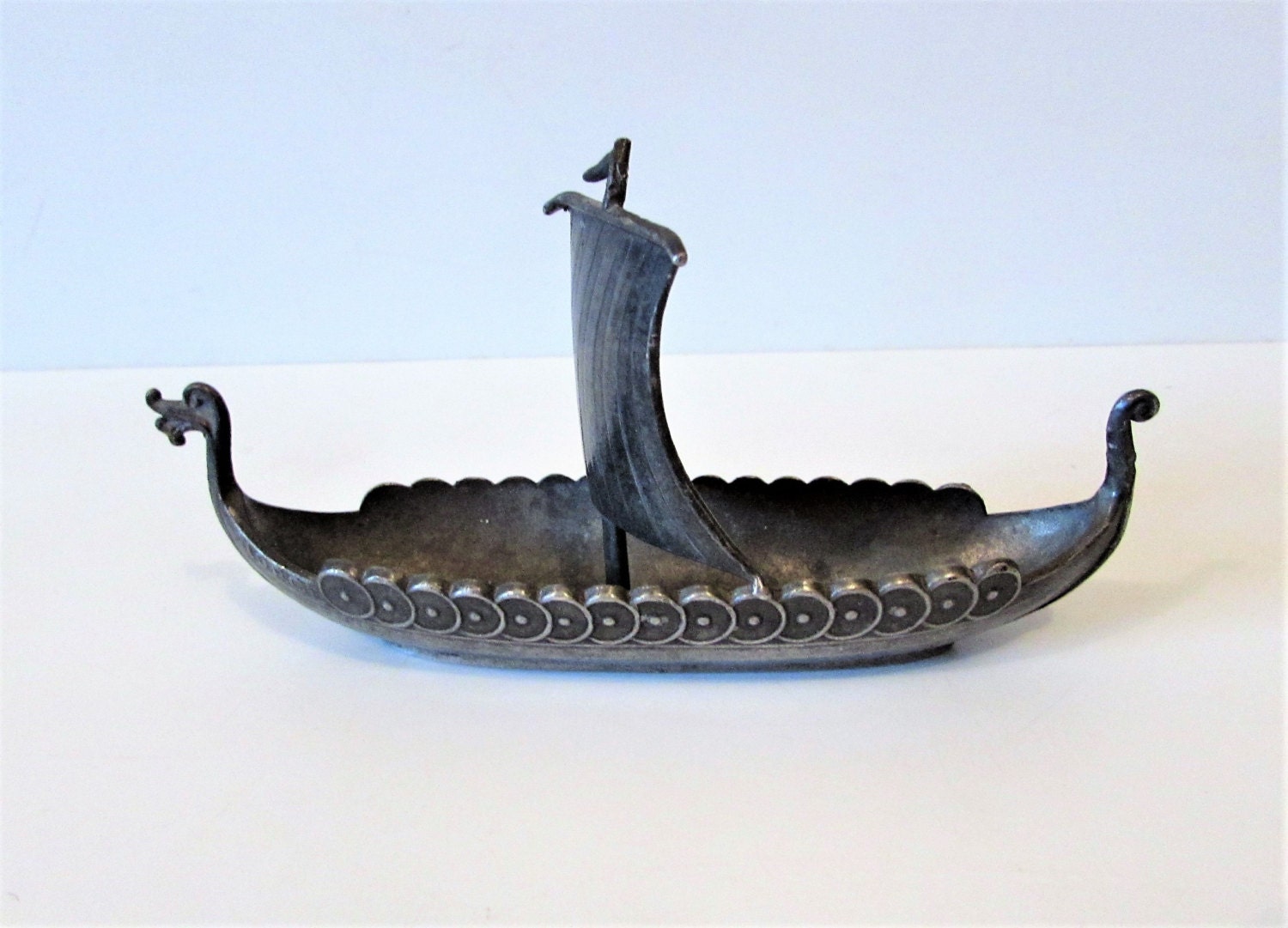 pewter tinn handstopt long viking ship norge norway