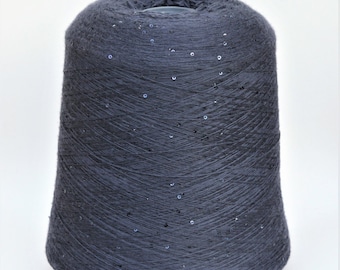 Cashmere + sequins yarn on cone, per 100g