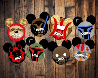 Custom Disney Cruise Mickey Magnets star wars theme Maul Amidala K2SO ewok Resistance pilot
