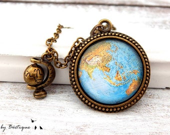 Necklace - Map - Bronze / 25mm