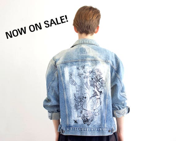 Hand Paint Denim Jacket Custom Denim Jacket Vintage Denim