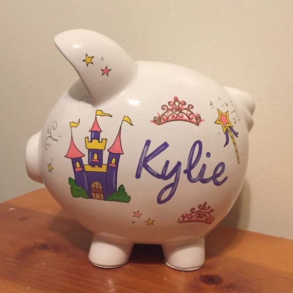 Personalized Girls Princess Piggy Bank