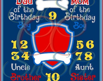 Paw Patrol SVG Dog Bone Shield Boy Girl Mom Number Birthday Party Sign Shirt Mom Dad Aunt DXF Brother Sister Cup Love Son Decal Life 2017.