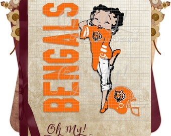 Bengals Inspired Betty Boop Layered Svg Eps Dxf Png Cutting Files
