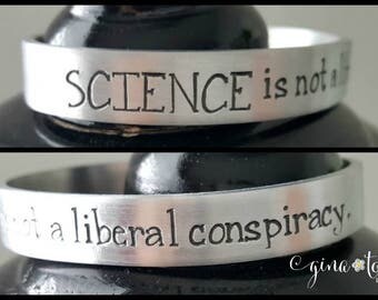 Science Jewelry, Democrat Bracelet, Anti-Trump Jewelry, Hillary Clinton Jewelry, Liberal Bracelet, Women's March, Gift for Democrat, Liberal