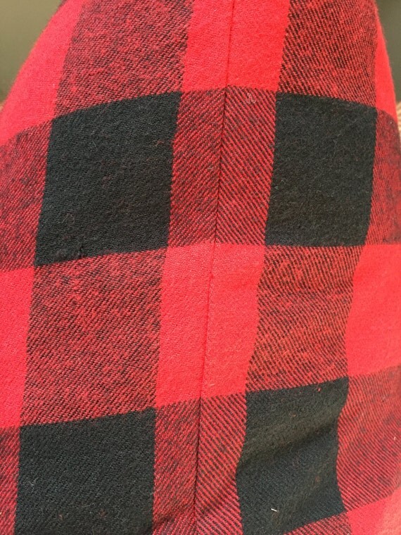 Red and Black Buffalo Plaid Pillow Cover: Lightweight Flannel