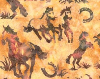 Hoffman Fabrics Coral Horse Bali Batik Fabric N2907-59-Coral