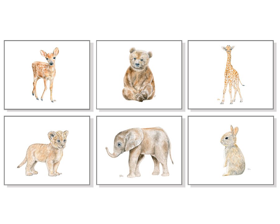 Animal Nursery Art Baby Animal Nursery Prints Animal Paintings