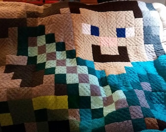 Minecraft blanket  Etsy