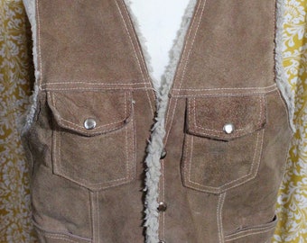 Vintage Suede and Shearling Vest