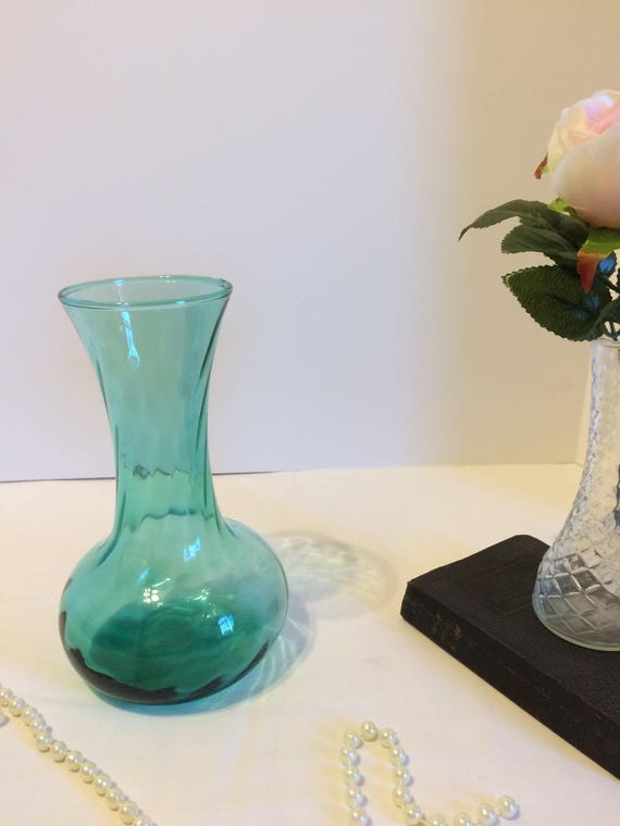 Vintage Green Glass Vase Wedding Flower Centerpiece Green