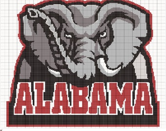 Crochet Alabama Crimson Tide Graph Pattern, PDF Digital Files
