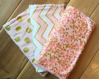 Gold Glam burp cloth set