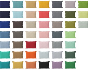 Solid Lumbar Pillow Cover 20x14 24x12 26x20, 45 colors available, rectangle pillow cover 14x20 12x24 20x26, long lumbar throw cushion cover